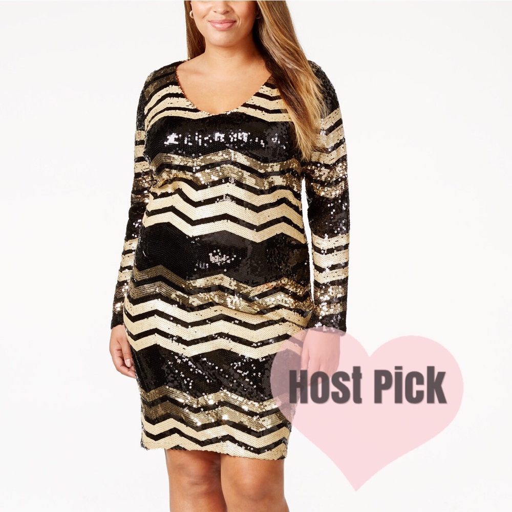 HP🌟Trixxi Plus Size Chevron Sequined Bodycon - 0X